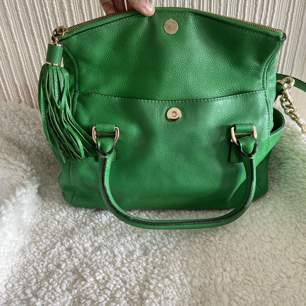 Michael Kors green real leather medium cross body bag - Picture 4 of 9